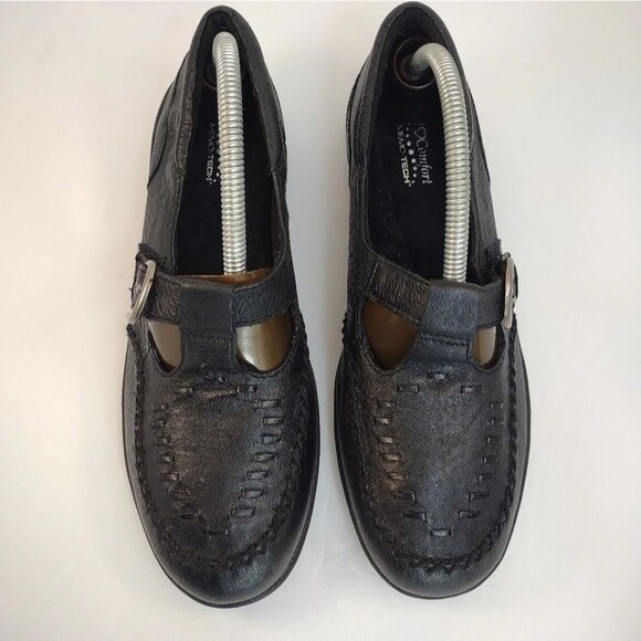 I love Comfort Black Slip-On Loafer Memo Tech Buckle Hook loop Strap 8.5 - Picture 15 of 16